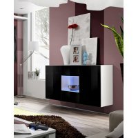 Comoda FLY Genarom AM 23 WS FY SB2 Alb / Negru Lucios
